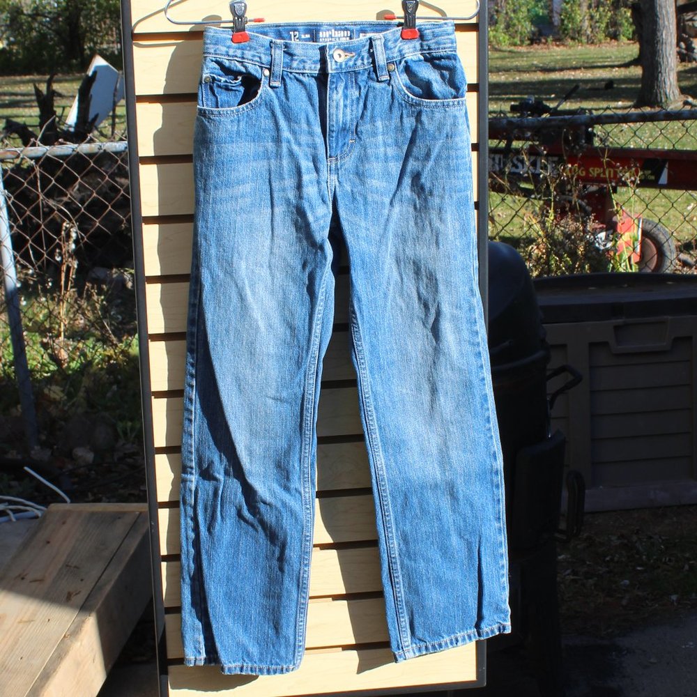 Urban Pipeline Relaxed Straight Boys Blue Denim Jeans - Size 12 Slim